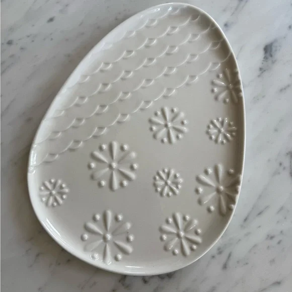 Original Designer Jonathan Adler White Porcelain Easter Egg Plate Platter