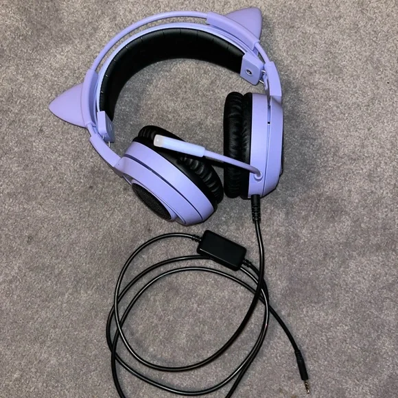 SOMIC purple cat ear headphones