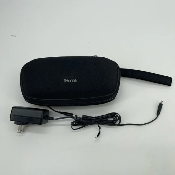 iHome Black Portable Speaker Travel Case with Power Adapter