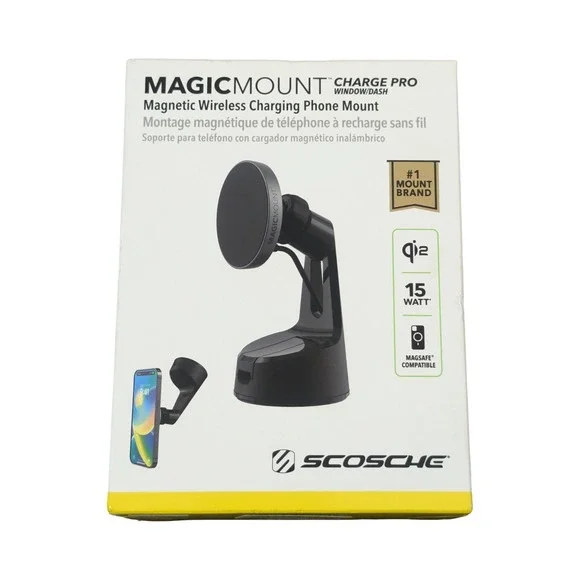 C6N Scosche MagicMount‎ Charge Pro Window/Dash 15W Qi2 Magnetic Wireless Mount