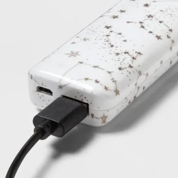 heyday Constellation Design 5000mAh Power Bank | White w/ Gold Stars