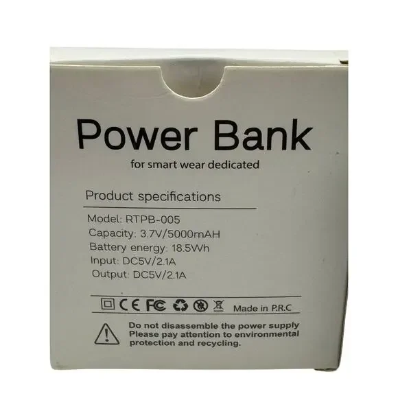 GENOVEGA RTPB-005 Power Bank Smart Wearables Capacity 3.7V/5000mAh Energy 18.5Wh