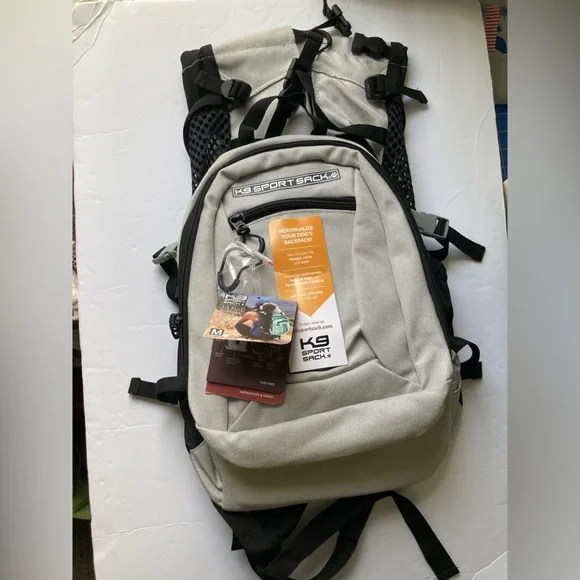 NWT K9 Sport Sack Plus 2 Dog Carrier Backpack Size Medium Gray Up To 40 Lbs