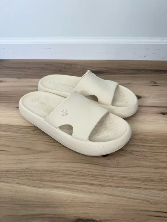 Tory Burch Cream Shower Slide Sandals