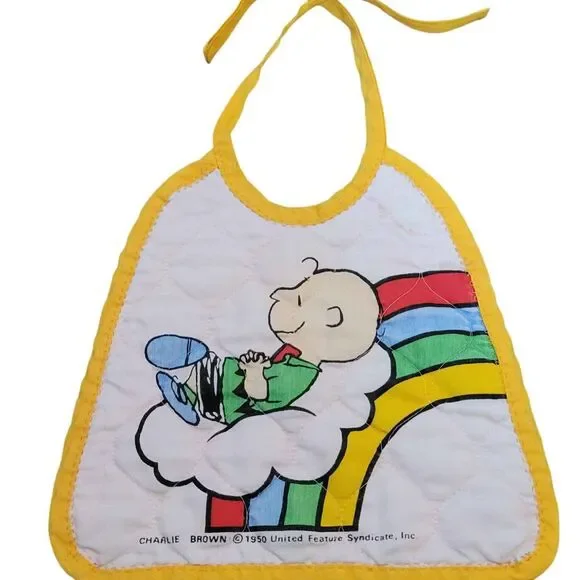Vintage Charlie Brown Baby Bib United Feature Syndicate