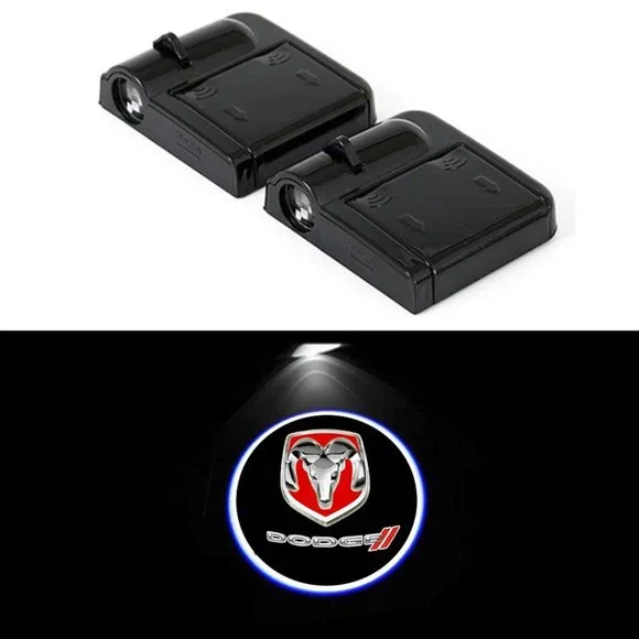 2x PCs Dodge Logo Wireless Car Door Welcome Laser Projector Emblem