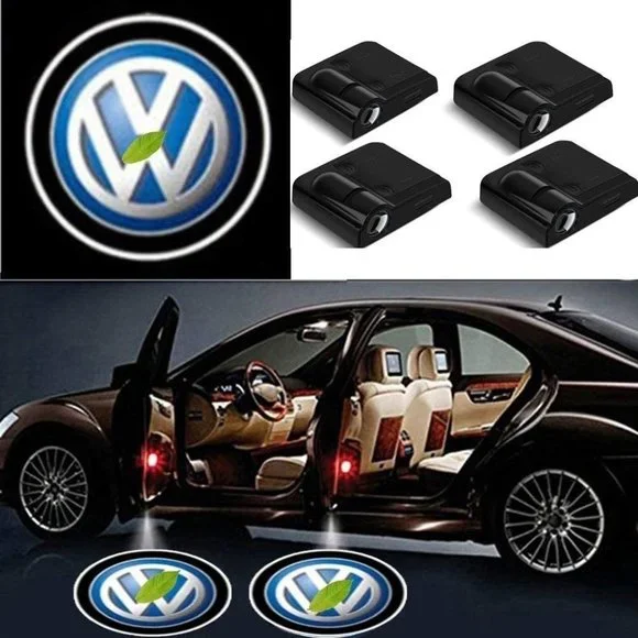4x PCs Volkswagen Logo Wireless Car Door Welcome Laser Projector Emblem