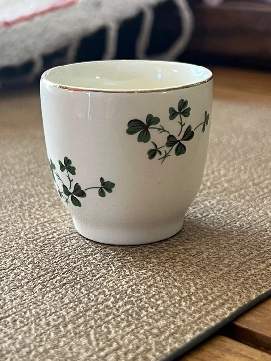 2” Shamrock Espresso cup Carrigaline Pottery