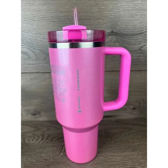 New 2024 Stanley x Starbucks Winter Pink 40oz Tumbler Target Exclusive -Open Box