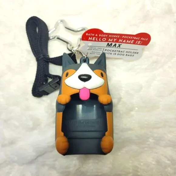 BBW Max the GSD Dog PocketBac Poop Bag Holder Rare Lanyard Bone Clip New OOS
