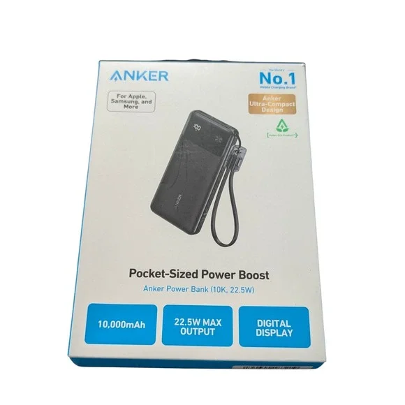Oo8U Anker 10,000 mAh 22.5W Digital Display Pocket-size Power‎ Boost Power Bank
