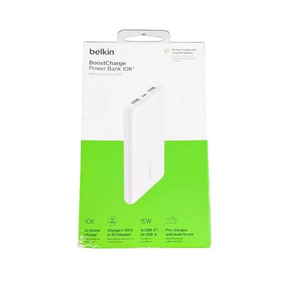 Aa6N Belkin BoostCharge Power Bank 10000mAh 2 Type-A‎ / 1 Type-C Ports, White