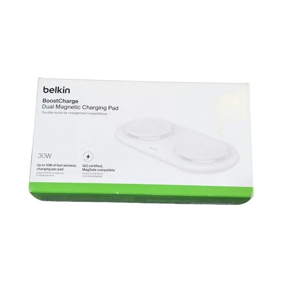Nn9O Belkin 15W Dual Qi2 Dual Wireless Magnetic Charging‎ Pads iPhone / Aripods