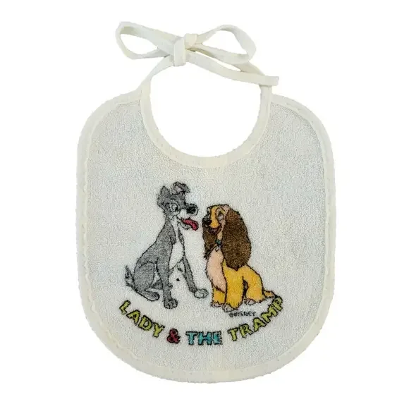 Vintage Kids Baby Disney Lady & The Tramp Terry Bib