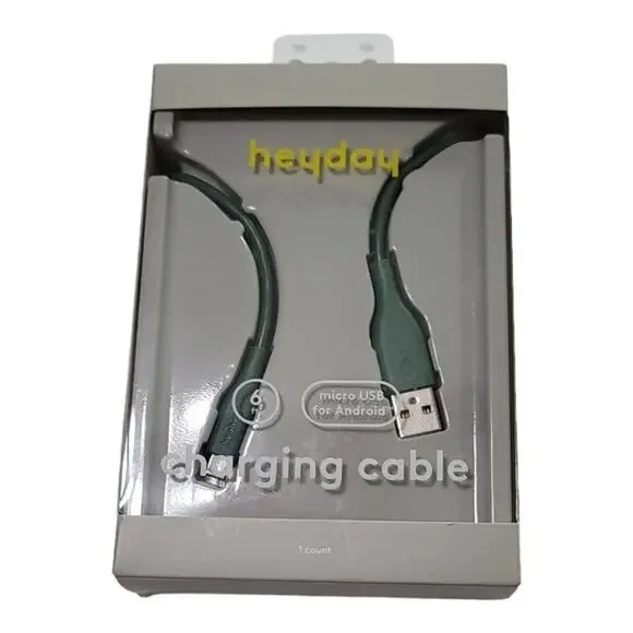 Heyday Micro USB Charging Green Cable 6ft Cord for Android