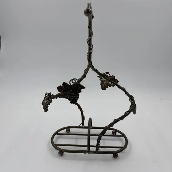Vintage French Silea Silver Plated Double Wine Bottle‎ Holder With Grapevine