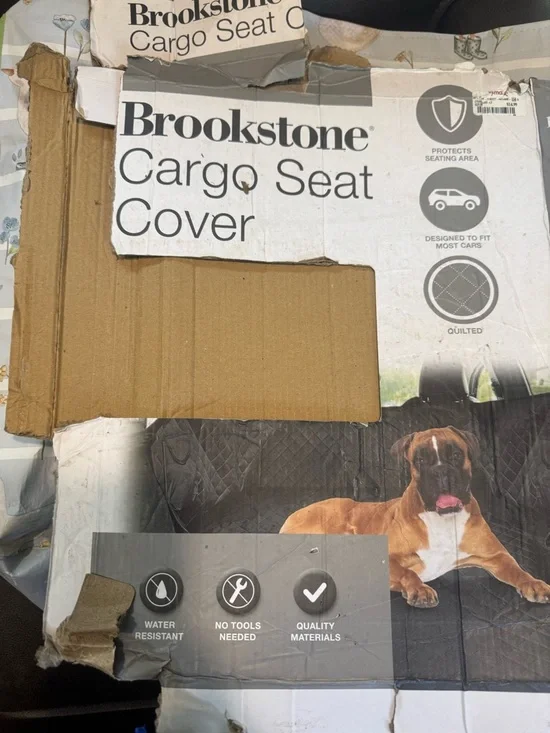 Brookstone Quilted Black Cargo Seat Cover for Pets