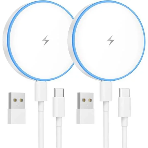 MagSafe Charger 2 Pack 15W Magnetic Wireless Charger Fast Charging Pad