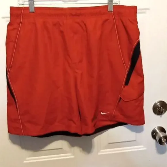 Nike Red & Black Drawstring Swim Trunks Men's Size XL‎