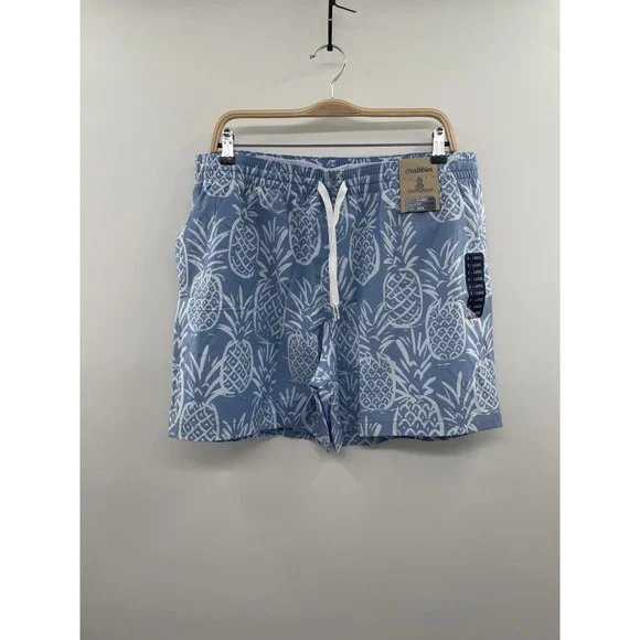 Chubbies Swim‎ Trunks Shorts Men's XL Blue White Pineapple Print Beach NWT