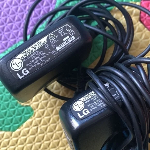 Bundle of 2 LG travel adapters, model STA -P52W input 100 to 240 V