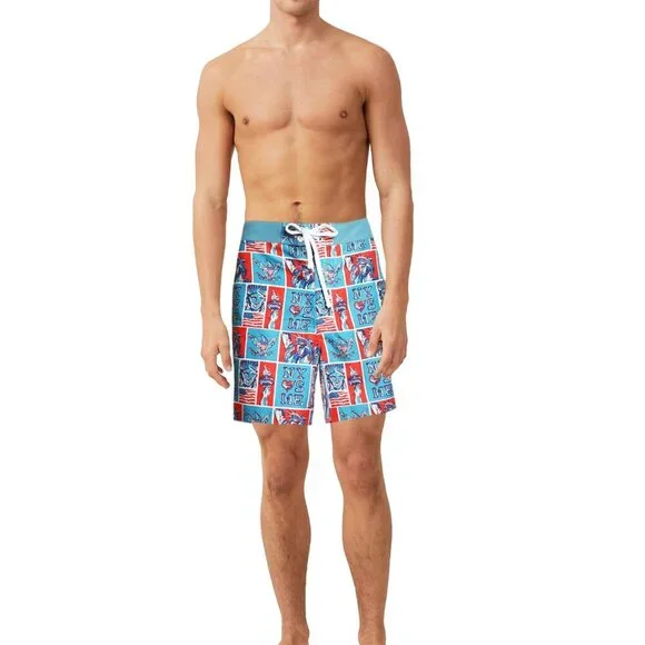 PULLIN Men’s Shorts Warrior Liberte Boardshorts Swimwear Beach Trunks Size 38