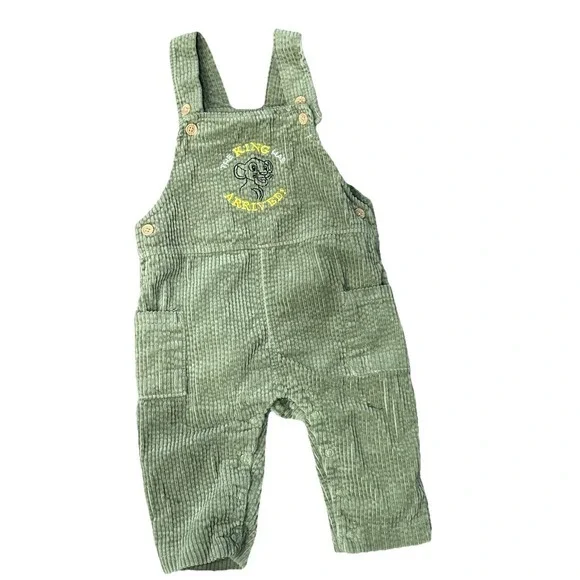 Vintage Corduroy Bibs With Lion King Embroidery Size‎ 12mo