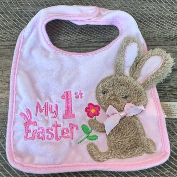 My first Easter baby girl bib