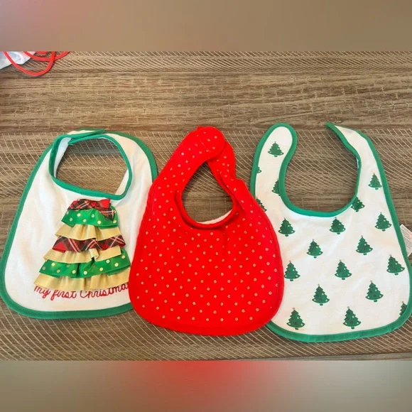 Set of 3 Christmas Bibs