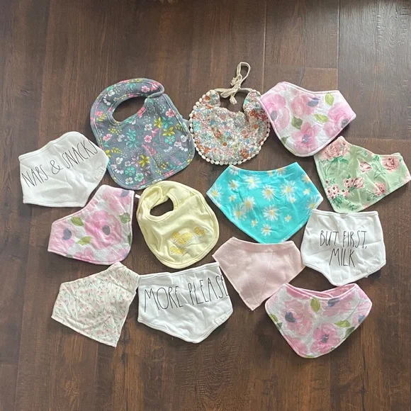 13 Cotton Floral, Rae Dunn Bibs