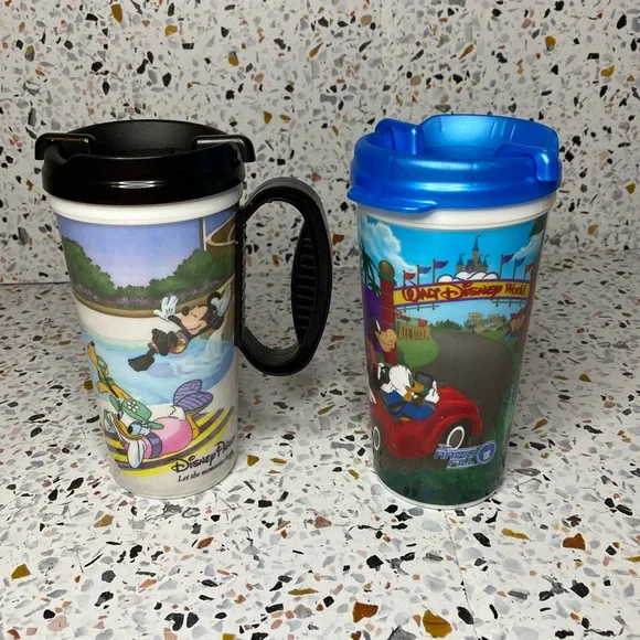 Disney Park Travel Mugs with Lids | Set of 2
