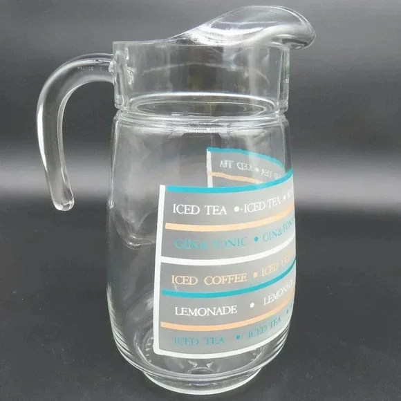 Culver Frosted Glass Iced Tea Coffee Gin Tonic Lemonade Pitcher MCM Vintage