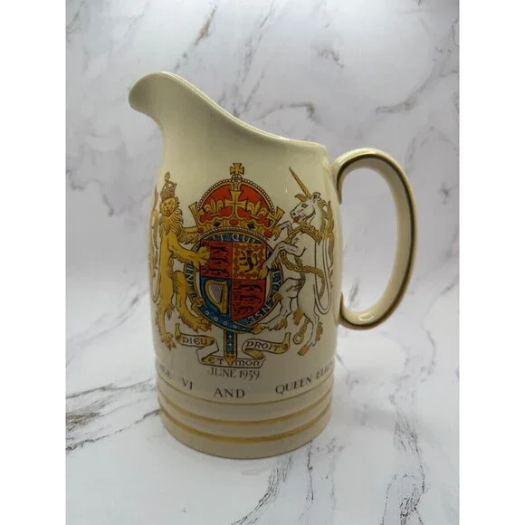 Gray’s Pottery 1L‎ Beer Pitcher Jug – 1939 George VI & Queen Elizabeth US Tour