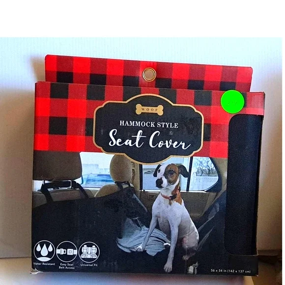 WOOF hammock style pet seat cover NEW IN Box BLACK Universal Fit