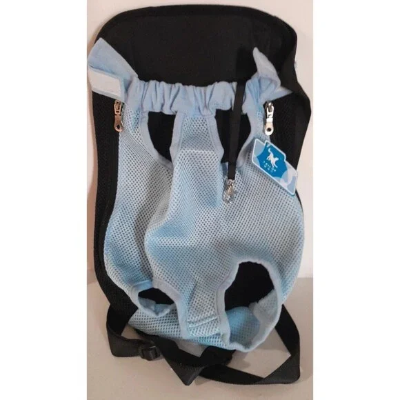 Pet Dog Carrier Backpack Cat/Dog Mesh Travel Front Head Out Portable BLUE Adjust