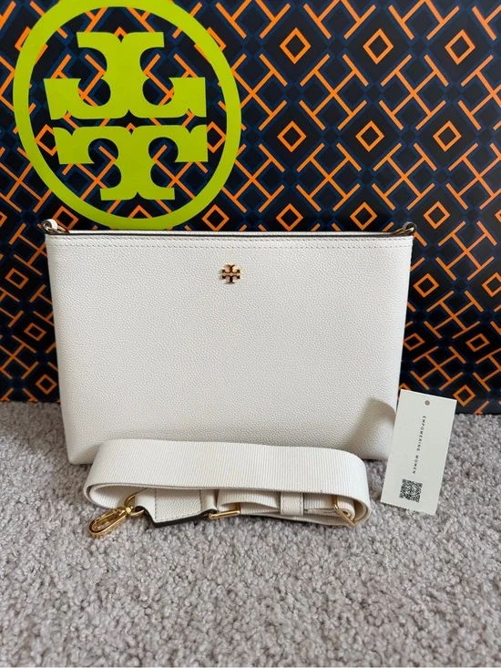 Tory Burch Blake Swingpack Crossbody Bag New Ivory White Gold