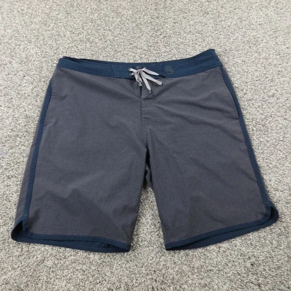 Travis Matthew Shorts Mens XL Blue‎ Gray Board Swim Trunks Surf Performance Golf