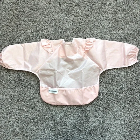 Tiny Twinkle Baby Feeding Smock Bib Pink Long Sleeve Waterproof 6-24 Months