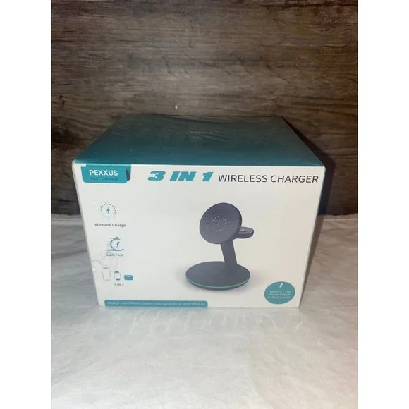 SEALED Pexxus 3 in 1 Wireless Charger, Phone/Watch/Air‎ Pods