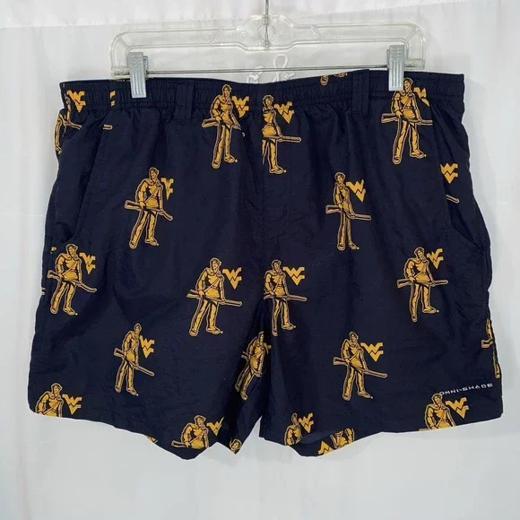 Columbia PFG Swim Trunks West Virginia Mountaineers Mens XL Lined Shorts WVU