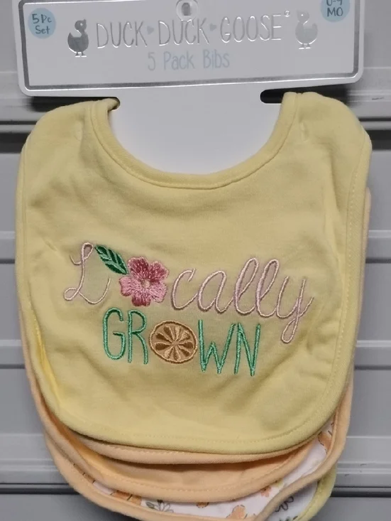Yellow And Orange Baby Bib - 5 Pack