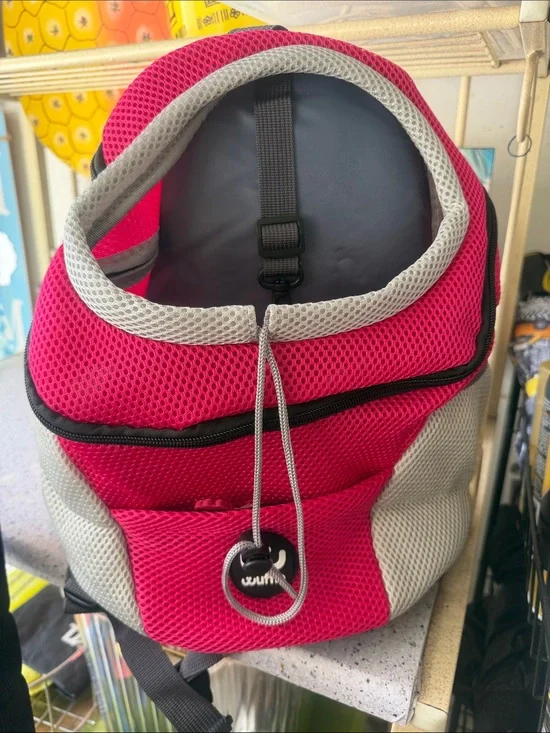 Pink and Gray Women’s Mesh Backpack - Unbranded pet carrier