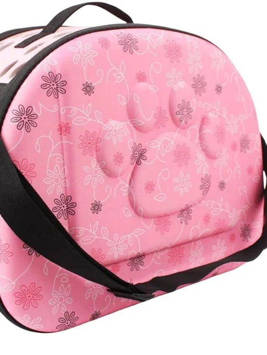 Pink Breathable Folding Soft-Sided Pet Carrier Comfort Bag for Dog Cat Travel