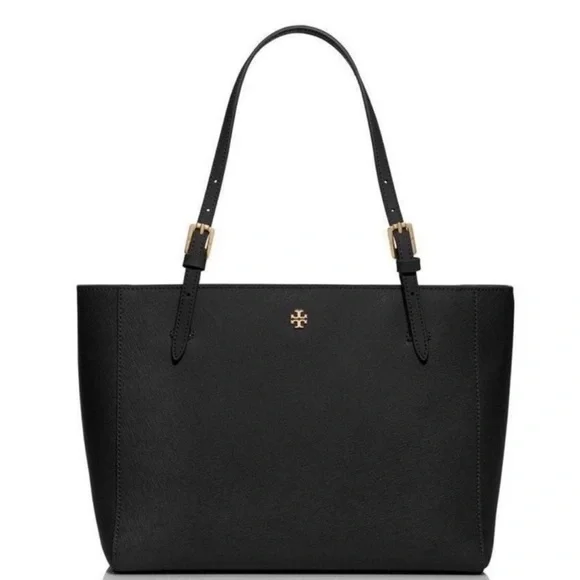 Tory Burch Black Leather Tote Bag
