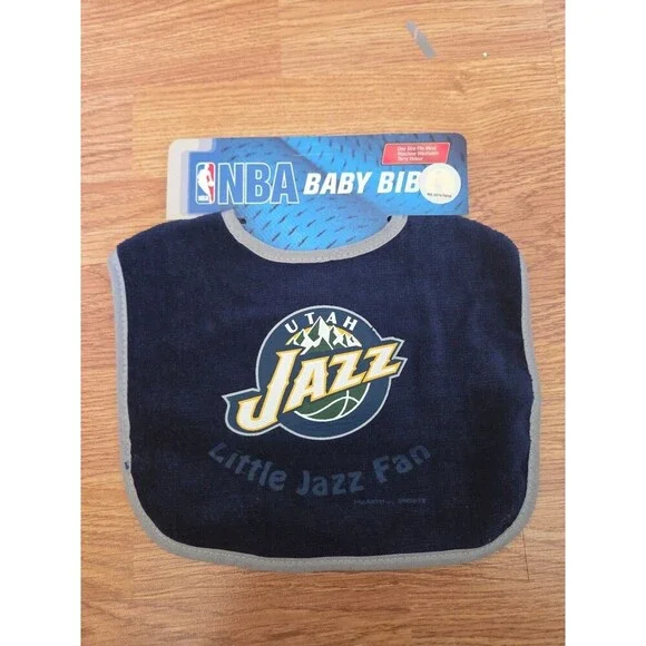 NBA Utah Jazz All-Pro Baby Bib NEW Basketball Infant Newborn Cotton Navy