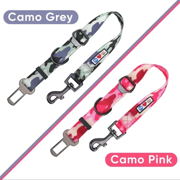 Gray-Blue Camo Pet Seatbelt