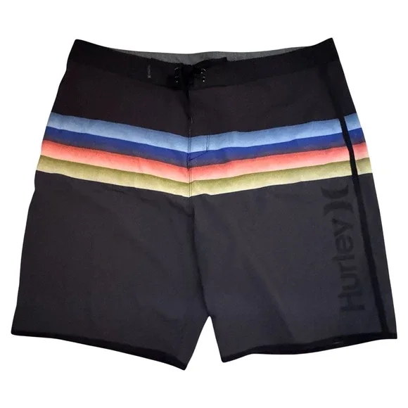 Hurley Phantom Men's Board Shorts Size 36 Black/Multicolor-Excellent Condition