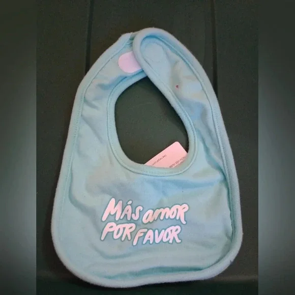 More Love Please Spanish baby's bib, NWT Target