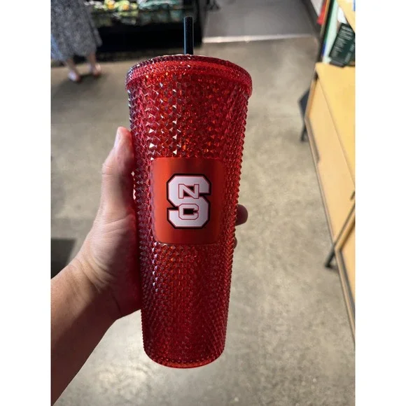 2024 Limited Edition NC‎ State Wolfpack NCSU Red Studded Starbucks 24oz Tumbler