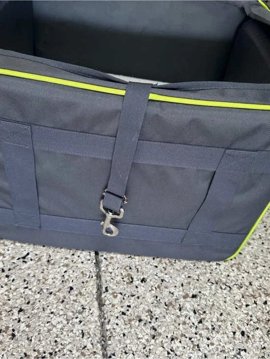 Gray and Lime Pet booster seat Carrier Travel Bag